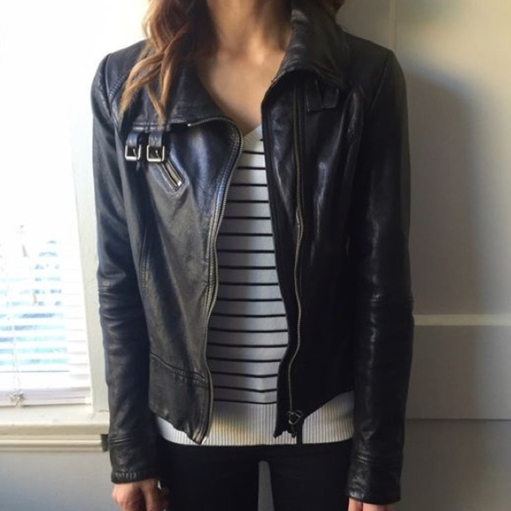 All saints leather Belvedere Jacket size 2 xs
